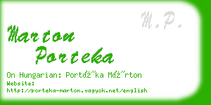 marton porteka business card